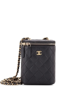CHANEL Pre-Owned Vertical Classic Vanity Case with Chain Quilted Caviar Small shoulder bag - Black