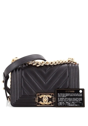 CHANEL Pre-Owned Boy Flap Bag Chevron Calfskin Small crossbody bag - Black