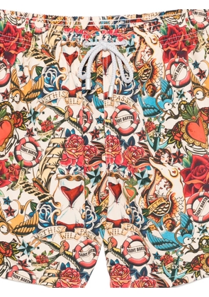MC2 Saint Barth Gustavia tattoo-print swim shorts - Neutrals