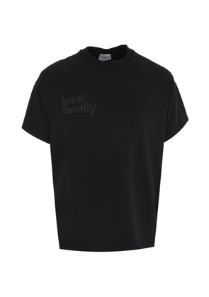 Family First slogan-print short-sleeved T-shirt - Black