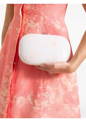 Jeffrey Levinson Elina Plus printed clutch bag - White