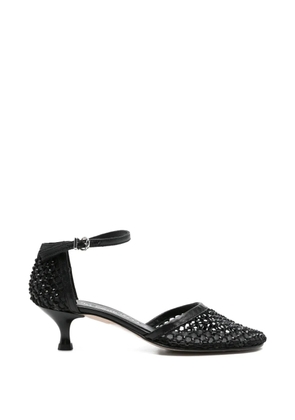 Pedro Miralles Viana crystal-embellished mesh pumps - Black