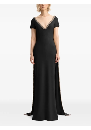 Gemy Maalouf beaded V-neck maxi dress - Black