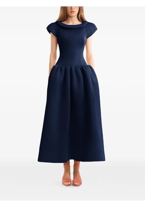 Gemy Maalouf sculpted-neckline drop-waist midi dress - Blue