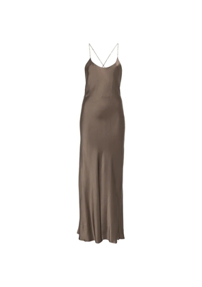 Ottod'Ame spaghetti-strap MAXI dress - Brown