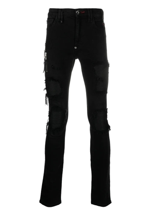 Philipp Plein Biker Destroyed skinny jeans - Black