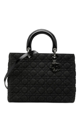 Christian Dior Pre-Owned 1999 Large Denim Cannage Lady Dior satchel - Black