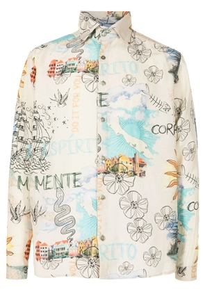Amir Slama graphic-print button-up shirt - Multicolour