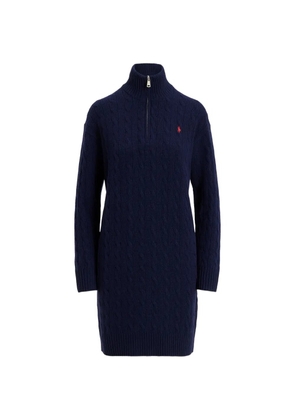 Polo Ralph Lauren cable knit zip mini dress - Blue
