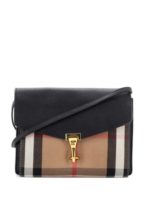 Burberry Pre-Owned Macken Leather and House Check Canvas Small crossbody bag - Black