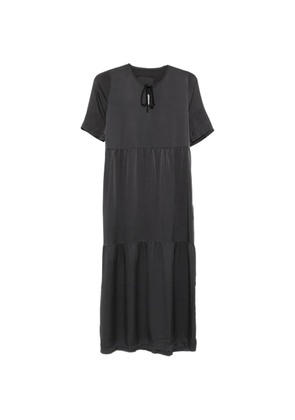 Private 0204 tie-neck tiered dress - Black