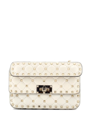 Valentino Garavani Pre-Owned Rockstud Spike Flap Bag Quilted Leather Small crossbody bag - Neutrals