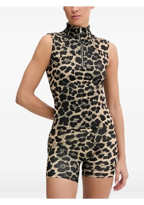 P.E Nation leopard zip-up top - Neutrals