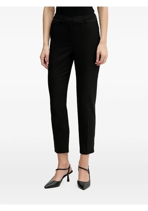 Sisley ankle-length pinstripe trousers - Black