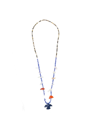 BLAKLACE beaded bird pendant necklace - Blue