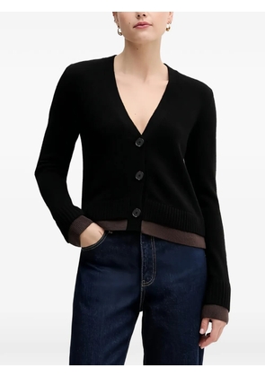 Sisley V-neck buttoned cardigan - Black