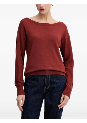 Sisley boat-neck sweater - Brown