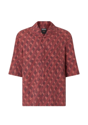 Zegna print linen shirt - Red