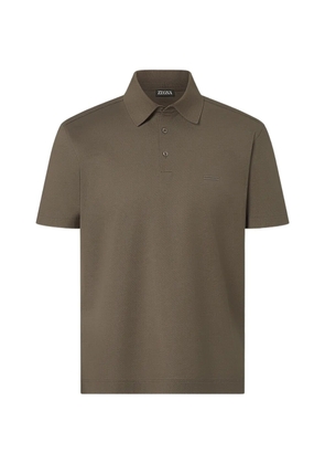 Zegna dark taupe cotton polo shirt - Brown