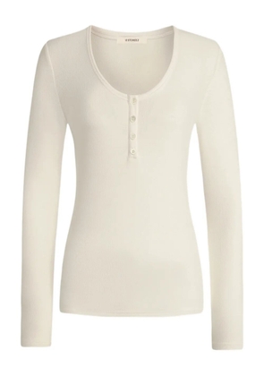 12 STOREEZ Henley buttoned top - Neutrals
