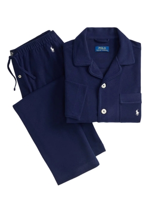 Polo Ralph Lauren long-sleeve button-front pajamas - Blue