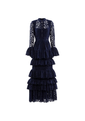 Saiid Kobeisy ruffled lace dress - Blue