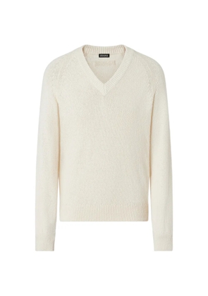 Zegna Oasi V-neck cotton sweater - Neutrals