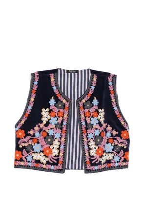 BLAKLACE floral-embroidered blouse - Blue