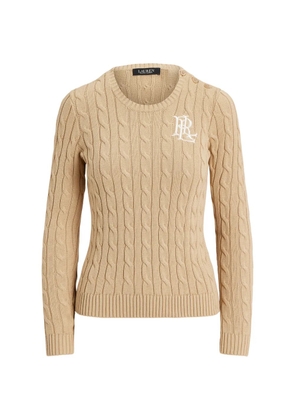Lauren Ralph Lauren cable-knit embroidered jumper - Neutrals