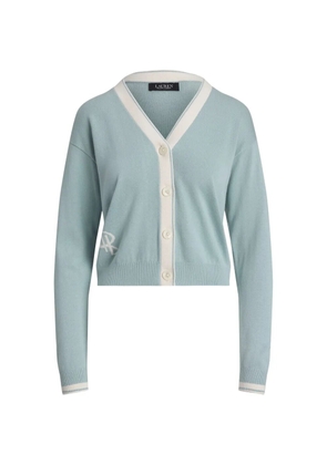 Lauren Ralph Lauren embroidered-logo cardigan - Blue