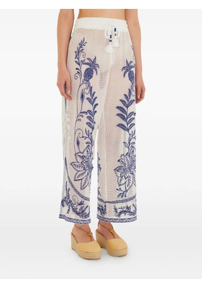 FARM Rio embroidery trousers - White