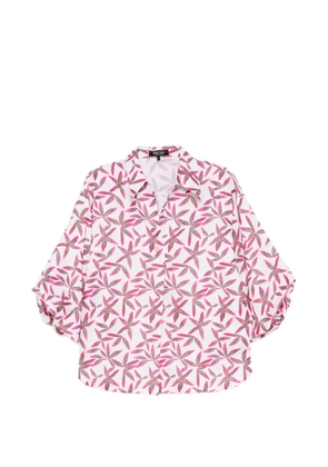 BLAKLACE puffed-sleeve printed blouse - White