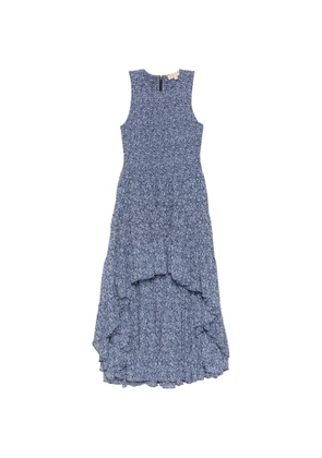 Michael Kors floral-print smocked dress - Blue