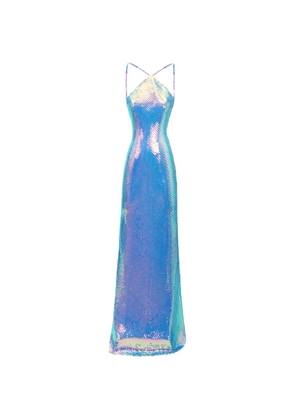 Gemy Maalouf halter-neck maxi dress - Blue
