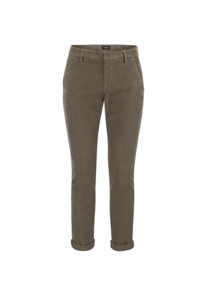 DONDUP slim milleraies trousers - Green