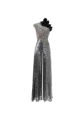 Gemy Maalouf embroidered sequins jumpsuit - Silver