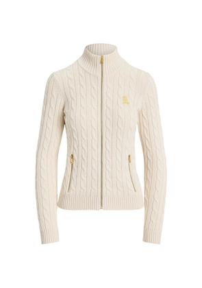 Lauren Ralph Lauren cable-knit zipped jacket - Neutrals