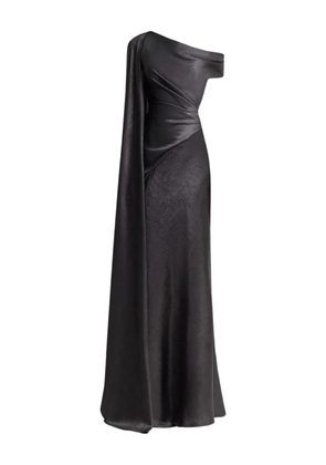 Gemy Maalouf asymmetrical-sleeve draped maxi dress - Black