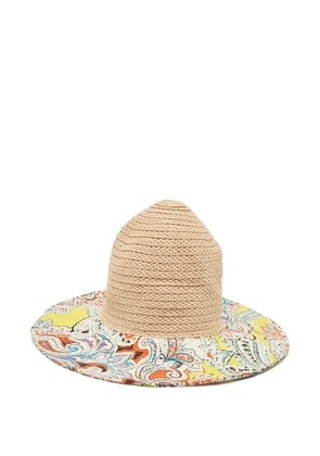 Etro Pre-Owned raffia paisley hat - Neutrals