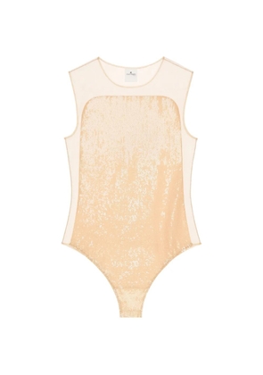 Courrèges sequin-embellished illusion body - Neutrals