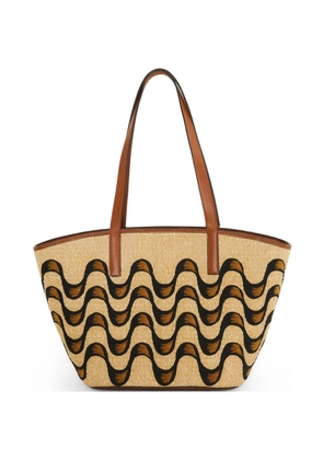 FARM Rio raffia print tote bag - Neutrals