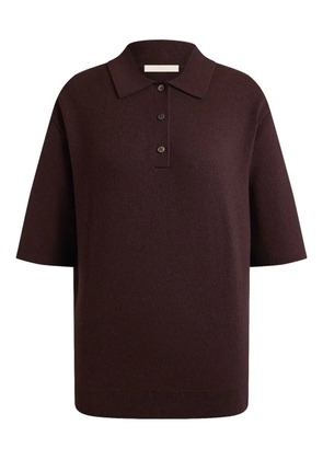 12 STOREEZ knitted polo top - Brown