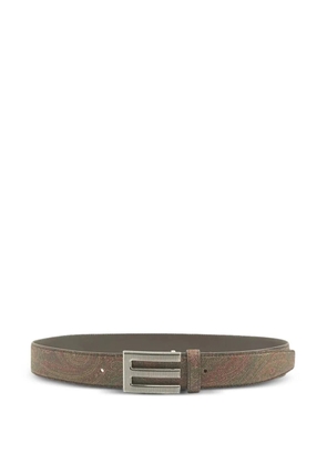ETRO paisley-pattern E-buckle belt - Brown
