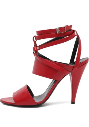 Saint Laurent Pre-Owned ankle-strap leather sandals - Red