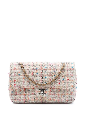 CHANEL Pre-Owned 2010-2011 Medium Classic Tweed Sequins Double Flap shoulder bag - Brown