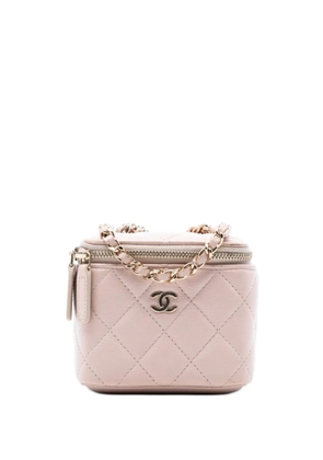 CHANEL Pre-Owned 2020 Mini CC Quilted Caviar Vanity Case with Chain crossbody bag - Pink