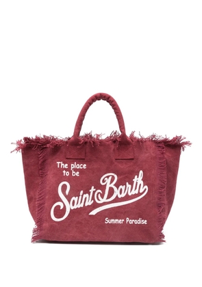 MC2 Saint Barth Vanity fringed logo-print tote bag - Red