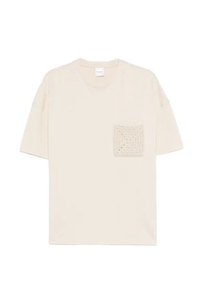 Nanushka Wren Origami crochet-pocket T-shirt - Neutrals