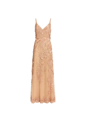 Elie Saab bead-embroidered maxi dress - Neutrals