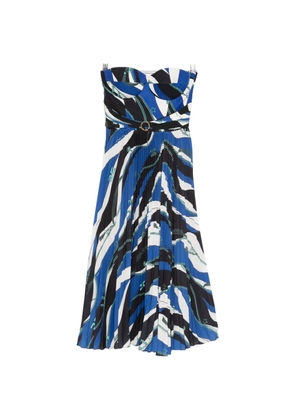 Elisabetta Franchi chain-print pleated dress - Blue